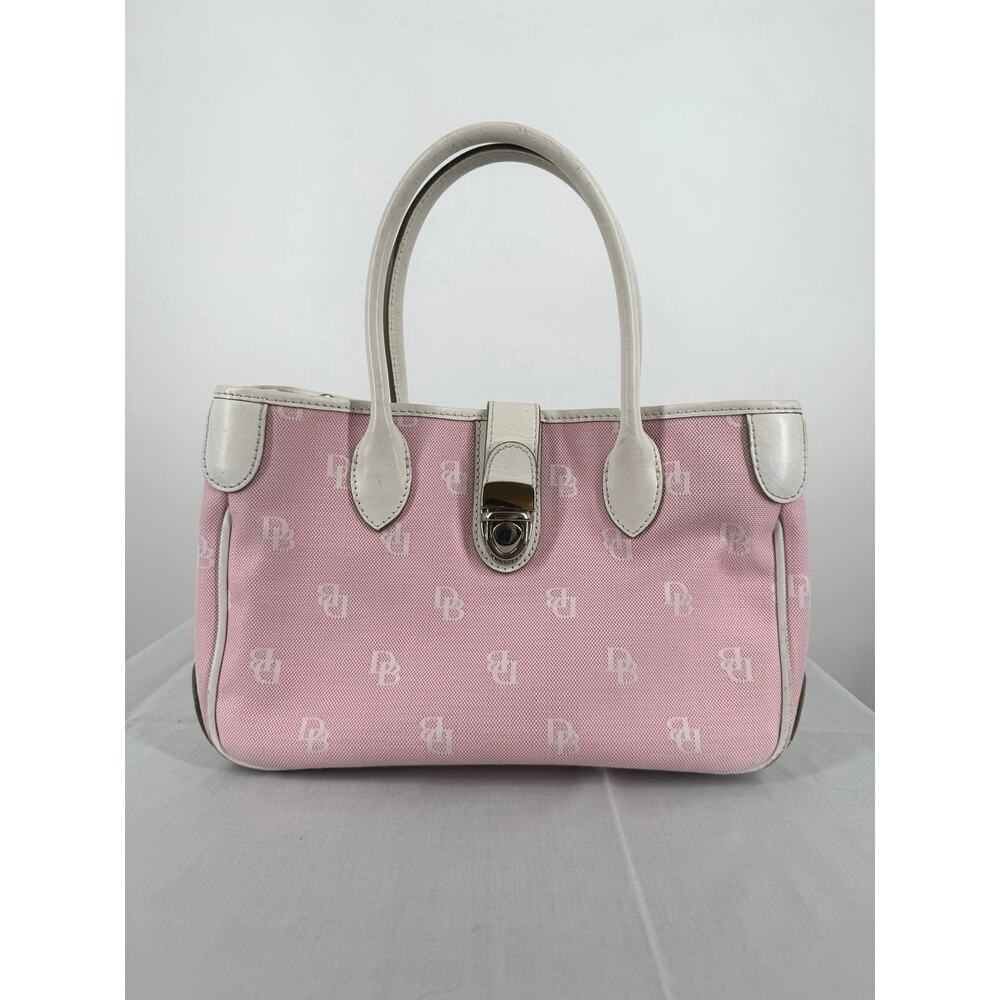 Vintage Dooney & Bourke Signature Canvas and Leather Satchel